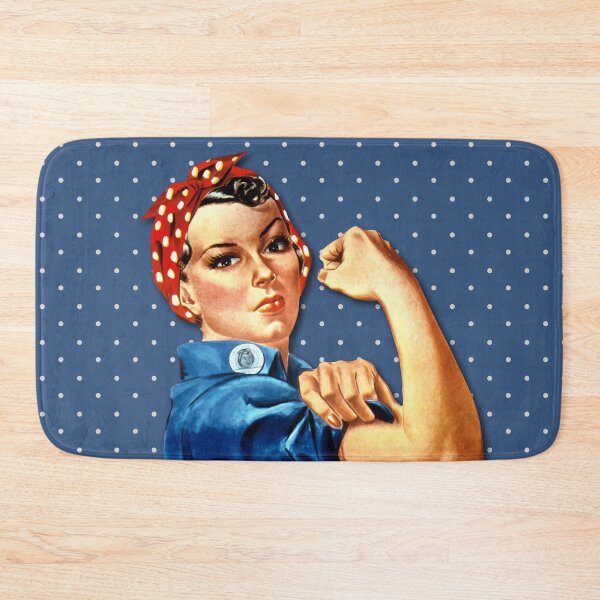 Item preview, Rosie the Riveter - White Polka on Blue pattern Edit designed and sold by Shop Your Aesthetic.