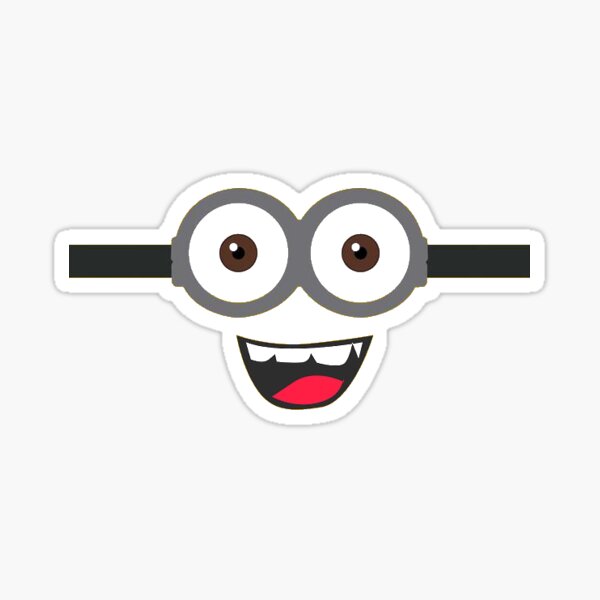 Face Minions Stickers Redbubble - ghost minion roblox