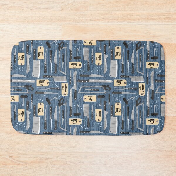 Item preview, Butchers Tools or Chef Knives - Blue  designed and sold by WickedRefined - Nicole Demereckis.