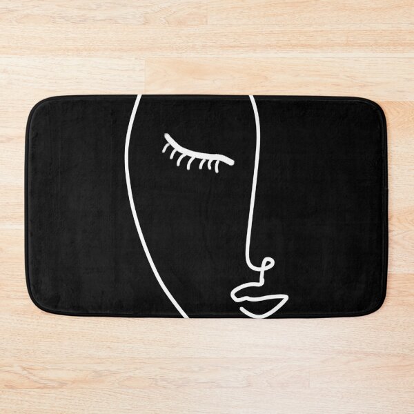 Item preview, black and white half face / one line minimalist illustration designed and sold by LLCRG.