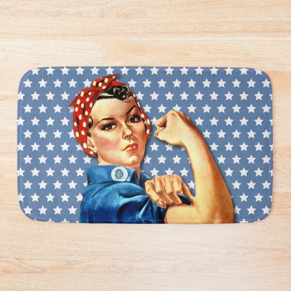 Item preview, Rosie the Riveter - White stars on Blue background pattern designed and sold by Shop Your Aesthetic.