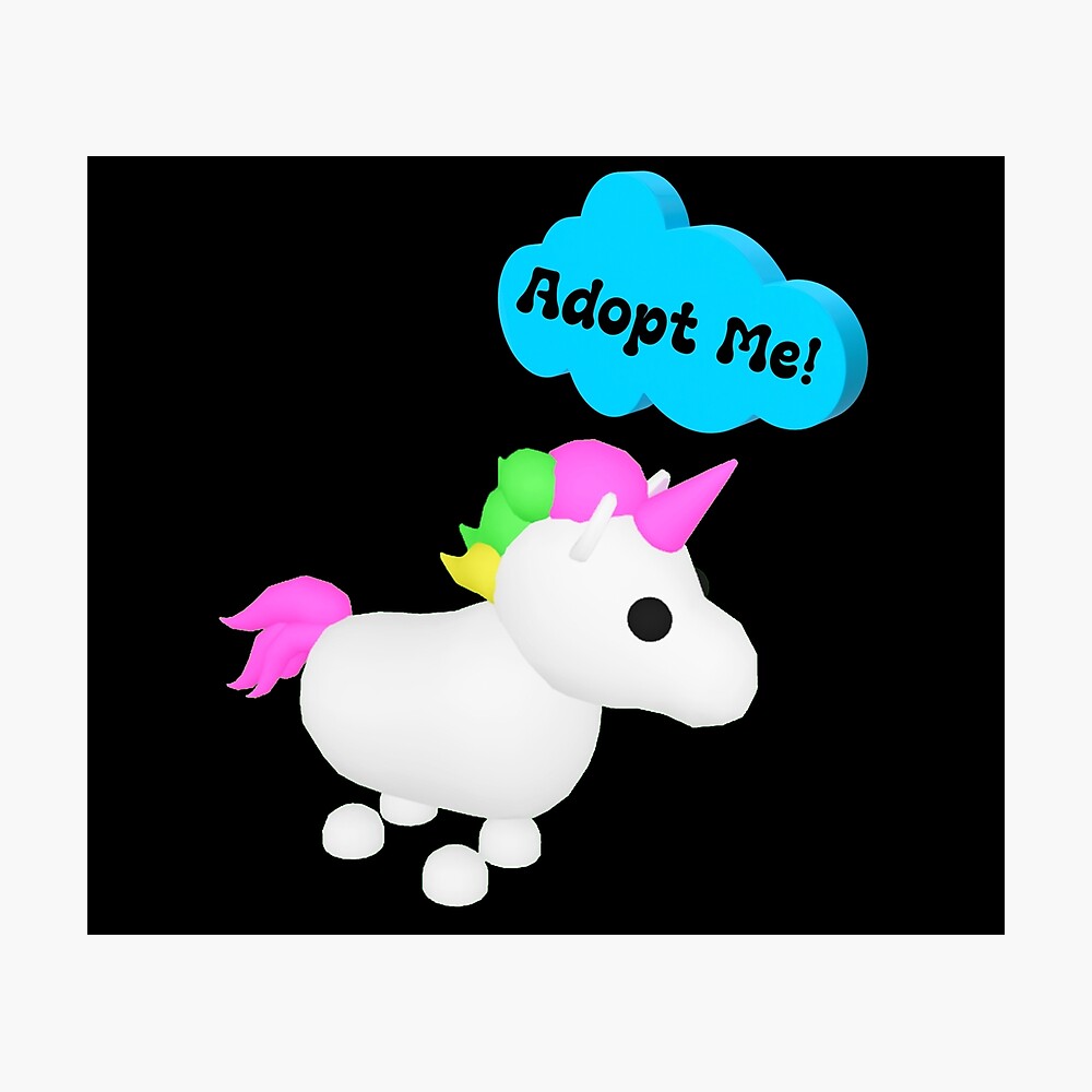 Roblox Adopt Me Unicorn Poster By T Shirt Designs Redbubble - how to get a pet unicorn in adopt me roblox