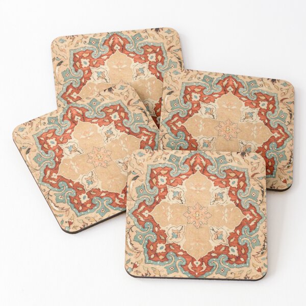 Item preview, Vintage Medallion // Late 16th Century Ottoman Safavid Red Blue Blush Cream Ornate Weave Rug Patten designed and sold by vintagepatterns.