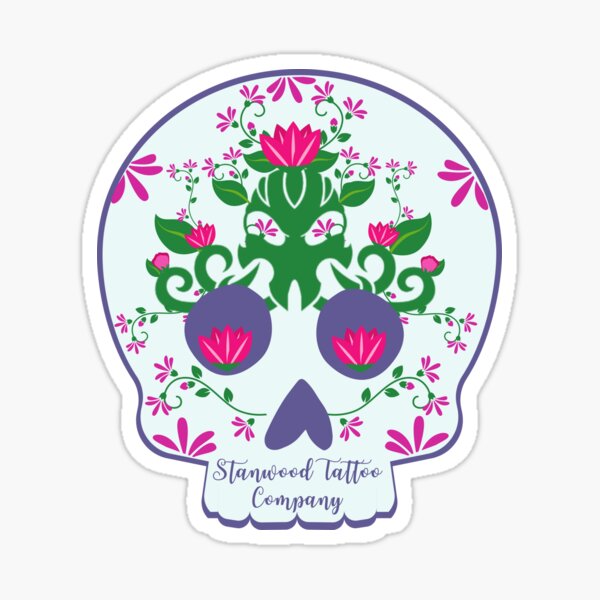 STC Floral Skull Sticker