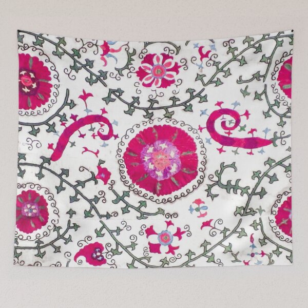 Item preview, Whimsicle Wildflower Plum I // 19th Century Colorful Purple Fuchsia Green Watercolor Rug designed and sold by vintagepatterns.
