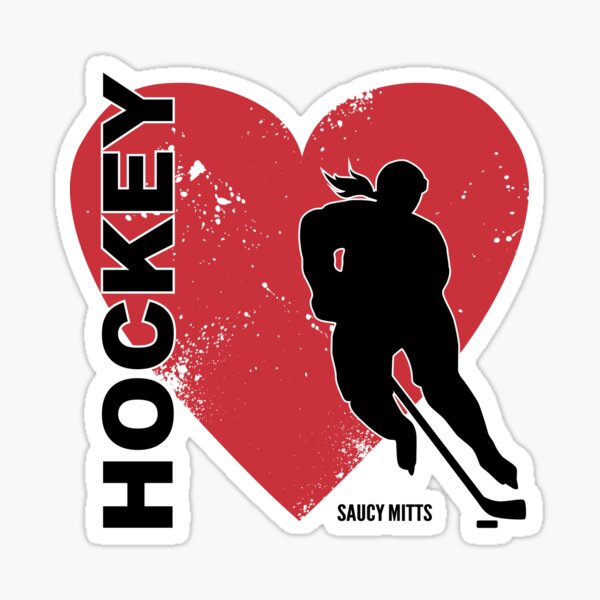 Love Hockey Heart Sticker For Sale By Saucymitts Redbubble