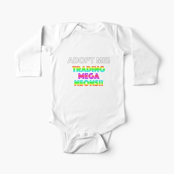 Roblox Adopt Me Trading Mega Neons Baby One Piece By T Shirt Designs Redbubble - roblox trading mega neons adopt blue kids t shirt by t shirt designs redbubble