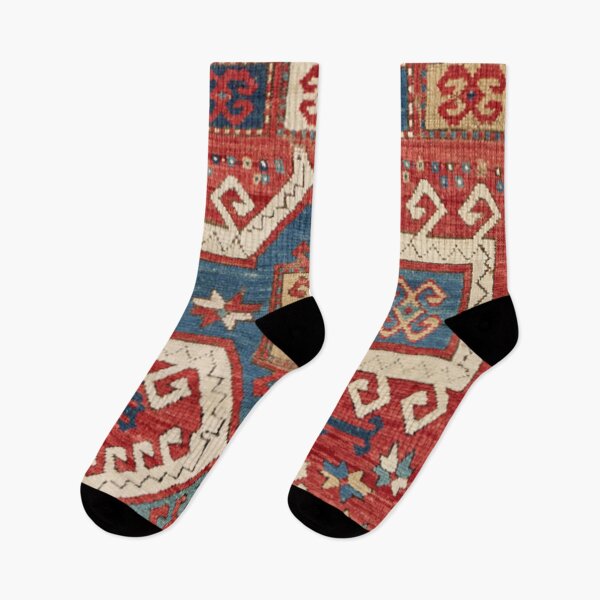 Item preview, White Hooked Cartouche // 19th Century Authentic Colorful Southwestern Shape Accent Rug designed and sold by vintagepatterns.