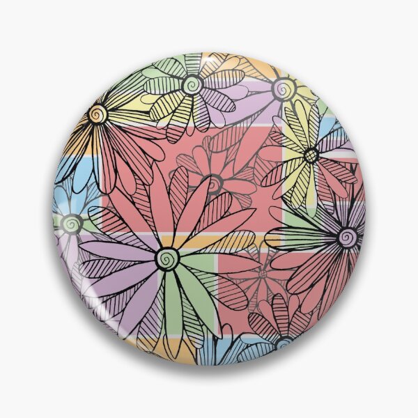 Item preview, Patchwork Flowers and Stripes Pattern designed and sold by SimplyKitt.