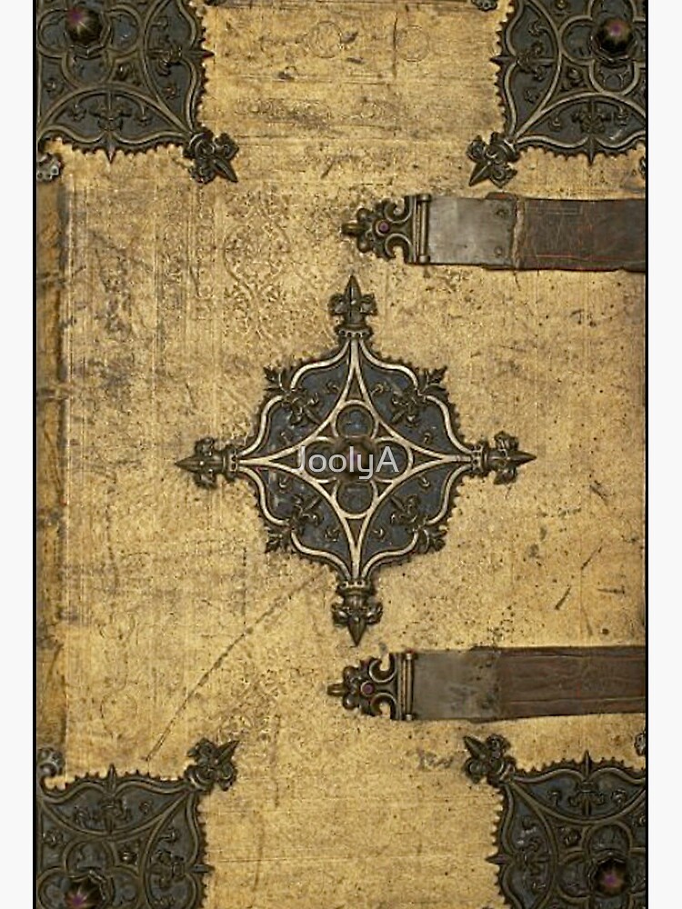 Old Leather Cover Of A Book, Detail Of A Medieval Decoration Stock