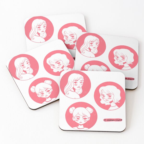 Item preview, Pink Moody Girls designed and sold by andreamdraws.