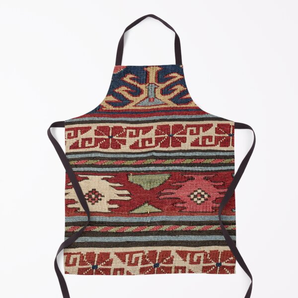 Item preview, Yellow Red Star Fire Sumakh 19th Century Authentic Colorful Aztec Vibes Rug designed and sold by vintagepatterns.