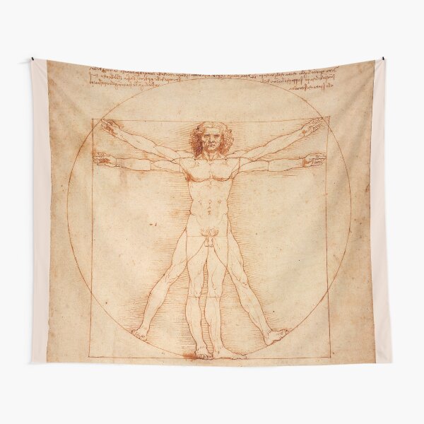 Leonardo Da Vinci The Vitruvian Man - 1940 Tapestry
