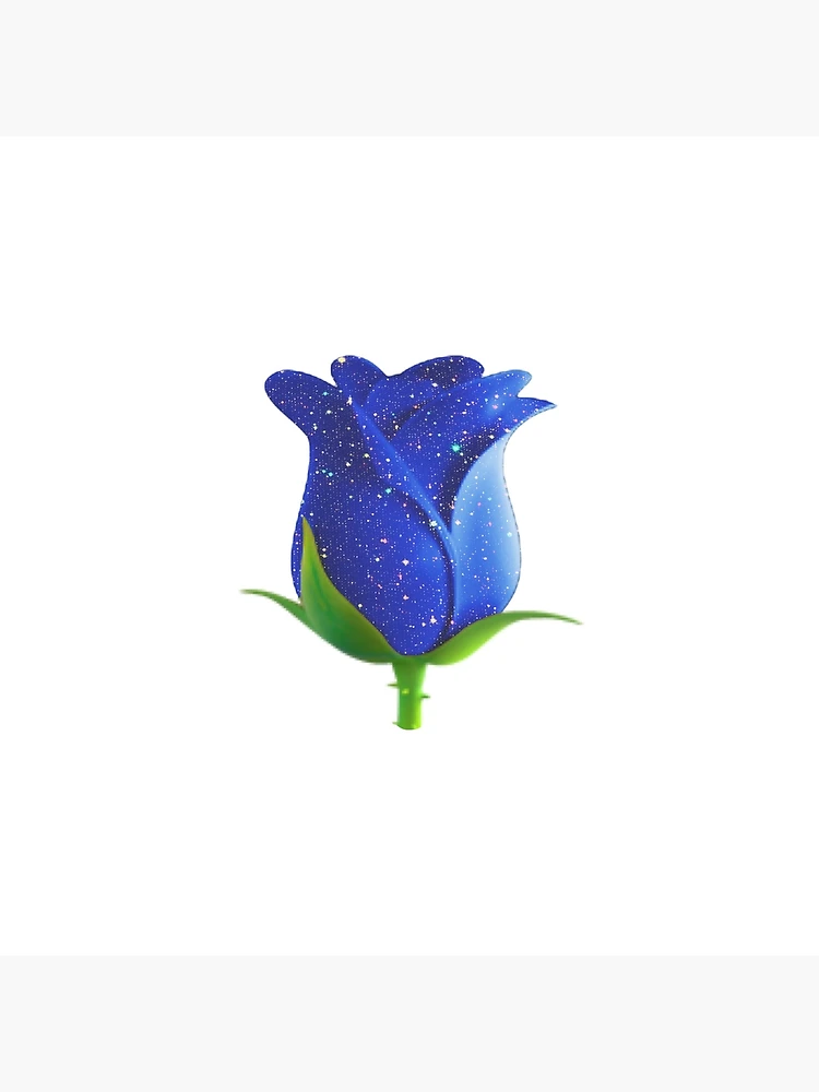 sparkly blue rose emoji | Poster