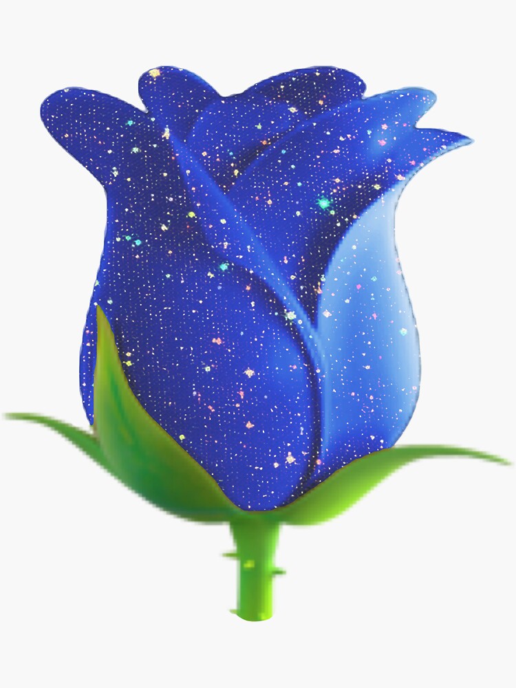 "sparkly blue rose emoji" Sticker for Sale by creativedits Redbubble