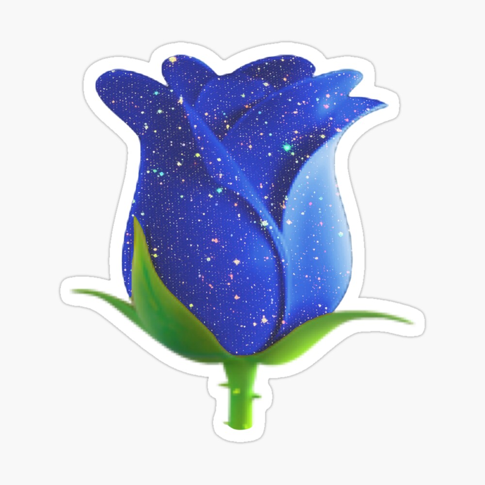 sparkly blue rose emoji