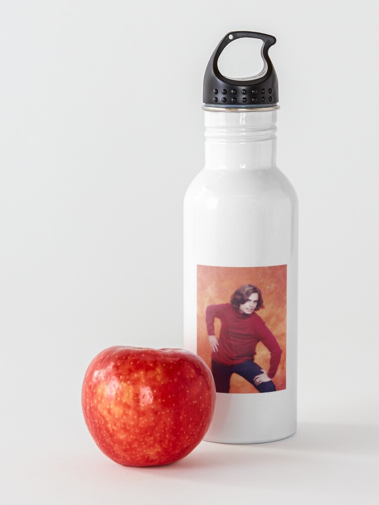 Alternate view of matthew gray gubler red shirt pose Water Bottle