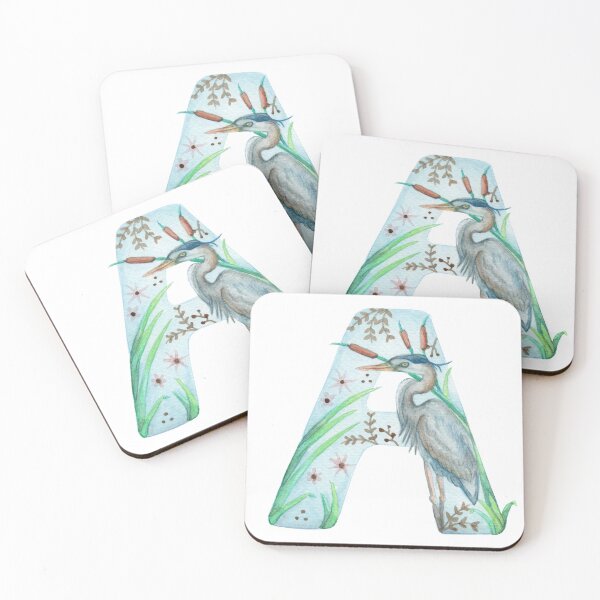 Item preview, Birbocal "A" of Ardea (Great blue heron) designed and sold by arerybird.