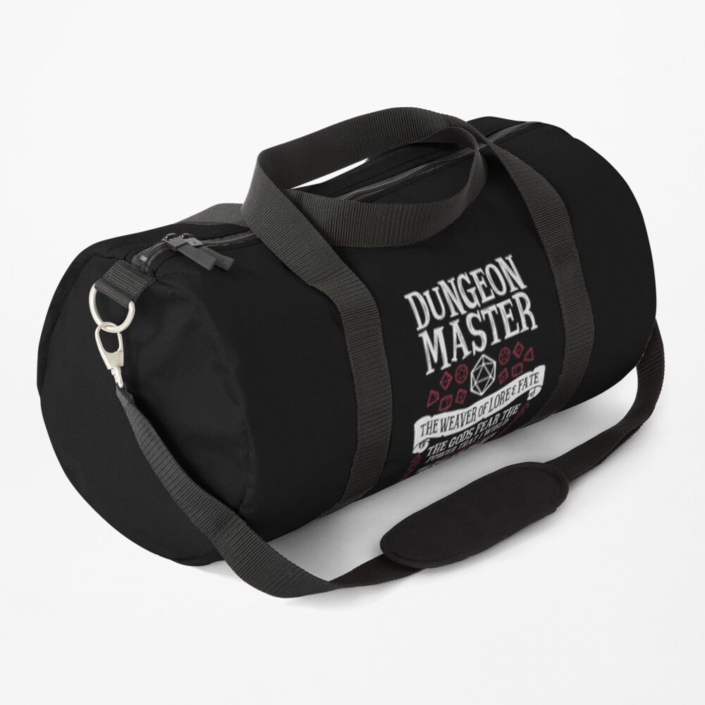 Dungeon Master, The Weaver of Lore & Fate - Dungeons & Dragons (White Text) Duffle Bag