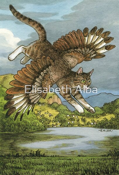 Cat on the Wing by Elisabeth Alba Illustration | Redbubble