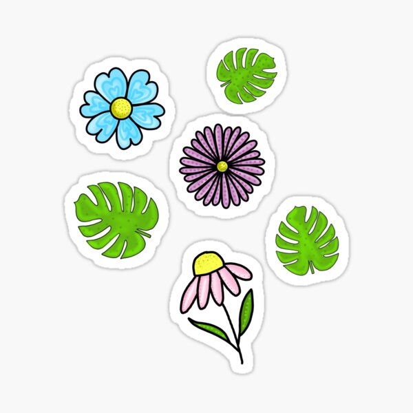 Item preview, Flower and Leaf Sticker Pack designed and sold by maddyferriter.