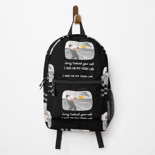 Item preview, Funny Quote-Fishing illustration with message "I'm sorry I missed your call, I was on my other line." designed and sold by DoodleBugDigits.