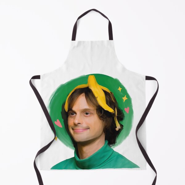 Mathew Gray Gubler with a banana hat Apron