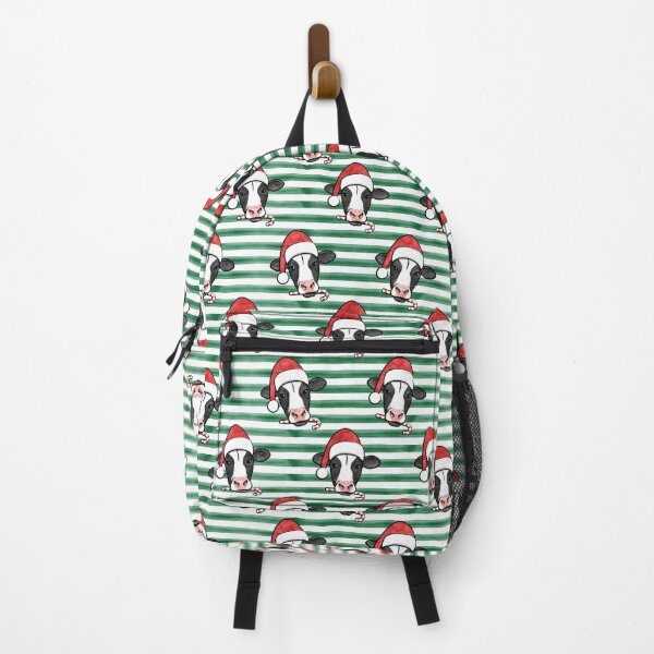 Item preview, Christmas Cow - Watercolor Green Stripes designed and sold by littlearrow.