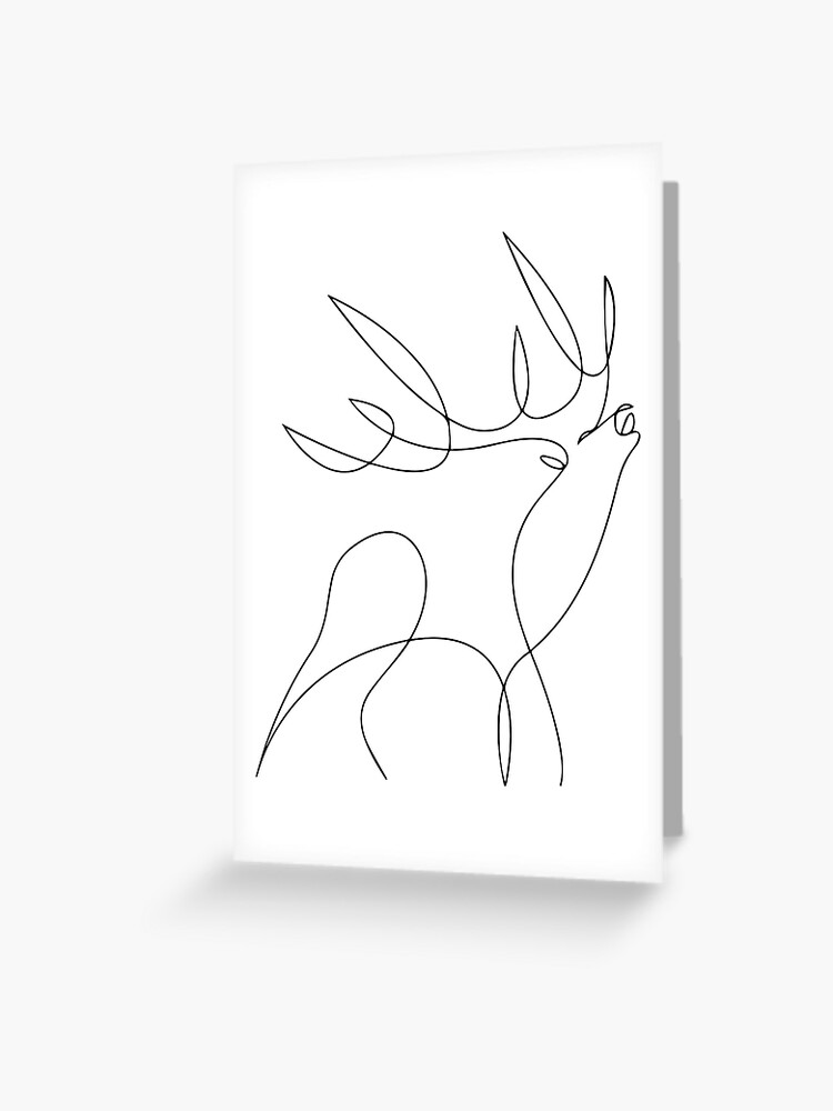 Majestic Elk - One Line Drawing