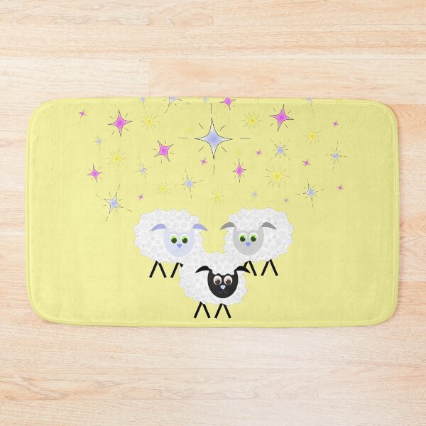 Item preview, Cute & Adorable Cartoon Sheep with Colorful Stars on Lemon Yellow designed and sold by Karen McFarland.