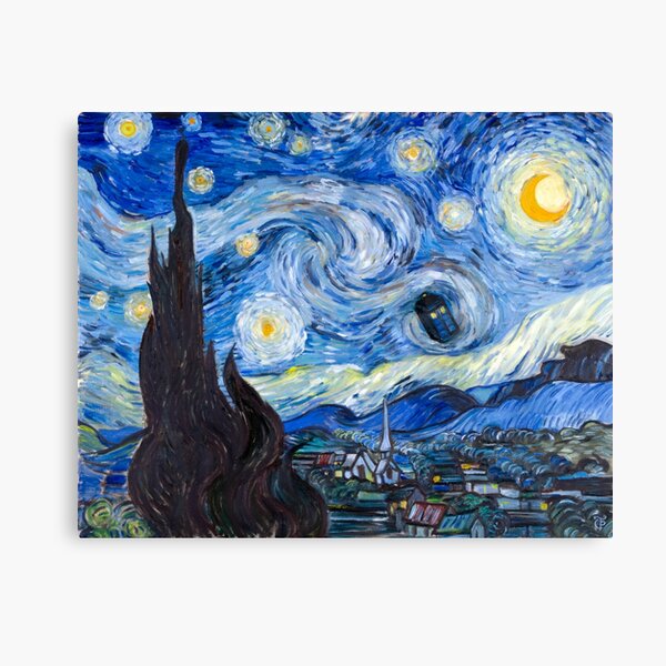 Vincent Van Gogh - Starry Night Over the Rhone - A Boat Against the  Background of the Blue Sky - Round canvas prints