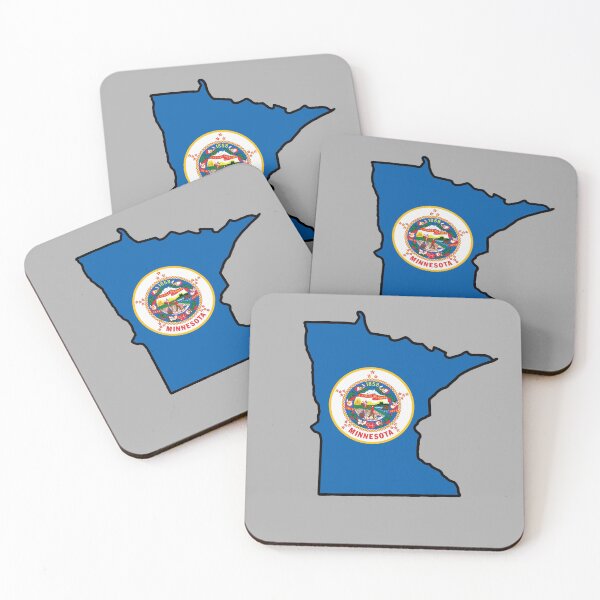Item preview, Minnesota Flag in State Outline designed and sold by Silver Secret.