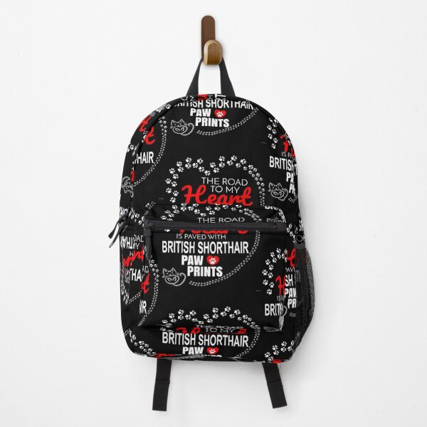The Road To My Heart Is Paved With British Shorthair Paw Prints - Gift For Passionate British Shorthair Cat Owners Backpack