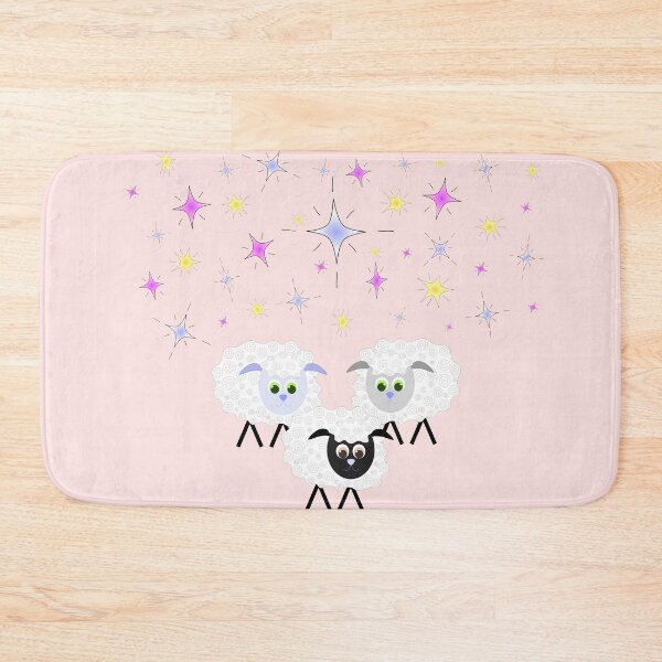 Item preview, Cute & Adorable Cartoon Sheep with Colorful Stars on Pink designed and sold by Karen McFarland.