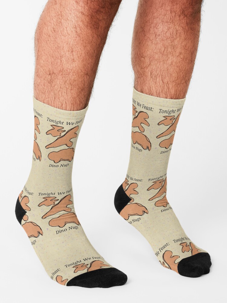 "Dino Nugget Feast " Socks by ExhibitC | Redbubble