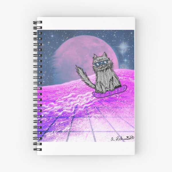 Item preview, Cat Riding the Vaporwave designed and sold by Intergalactic Unicorn: Art by Anna Schmidt.