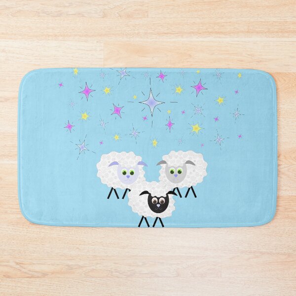 Item preview, Cute & Adorable Cartoon Sheep with Colorful Stars on Blue designed and sold by Karen McFarland.