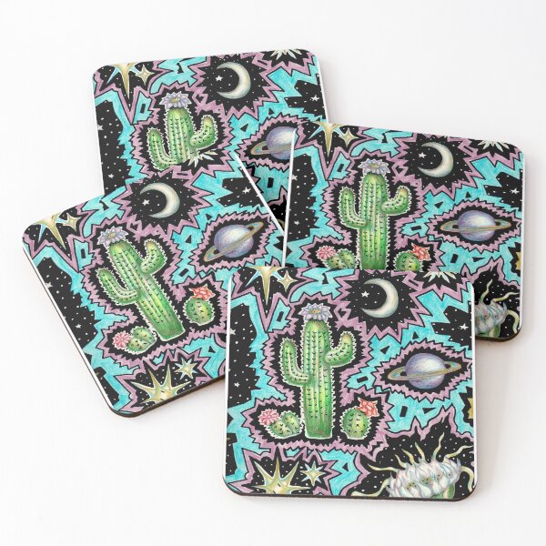 Item preview, Outer Space Desert Cactus designed and sold by Intergalactic Unicorn: Art by Anna Schmidt.