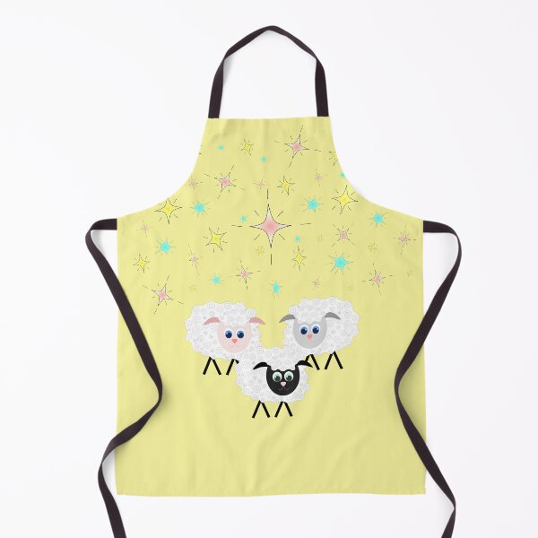 Item preview, Cute & Adorable Cartoon Sheep with Colorful Stars on Lemon Yellow designed and sold by Karen McFarland.