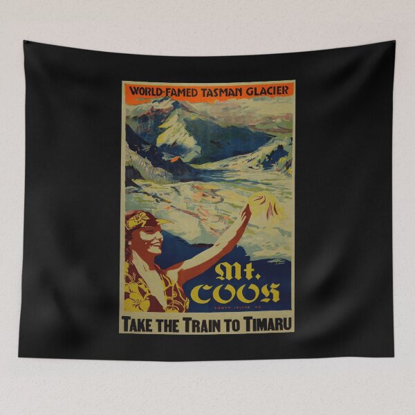 Item preview, Mount Cook retro poster designed and sold by CorasPosters.
