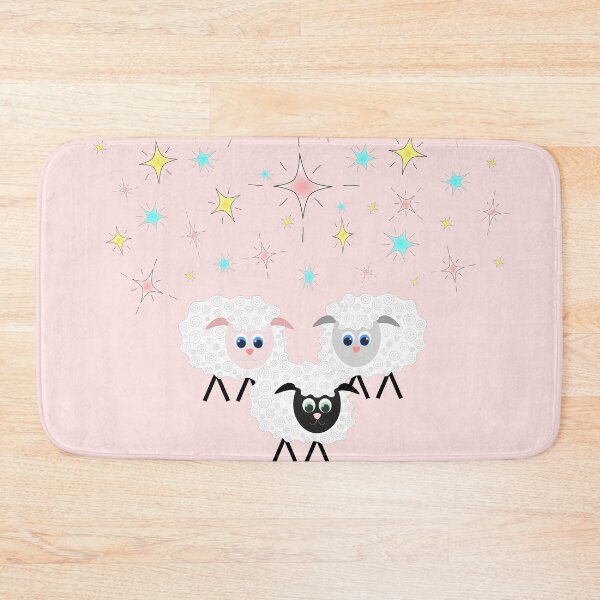 Item preview, Cute & Adorable Cartoon Sheep with Colorful Stars on Pink designed and sold by Karen McFarland.