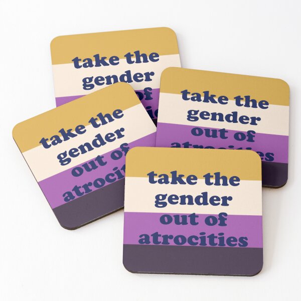 Item preview, Take The Gender Out of Atrocities - Non Binary Flag designed and sold by aviandalek.