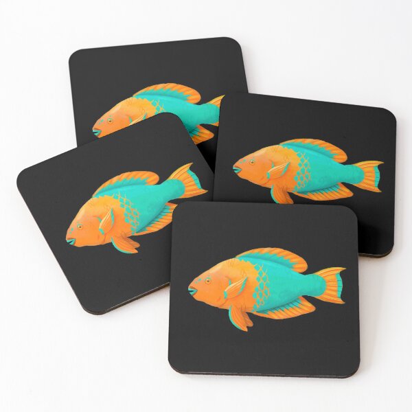 Item preview, Tropical Coral Reef Rainbow Parrotfish in Digital designed and sold by narwhalwall.