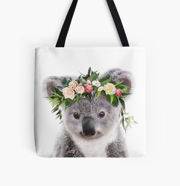 Item preview, Baby Koala With Flower Crown, Baby Animals Art Print by Synplus designed and sold by synplus.
