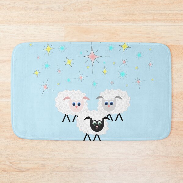 Item preview, Cute & Adorable Cartoon Sheep with Colorful Stars on Blue designed and sold by Karen McFarland.