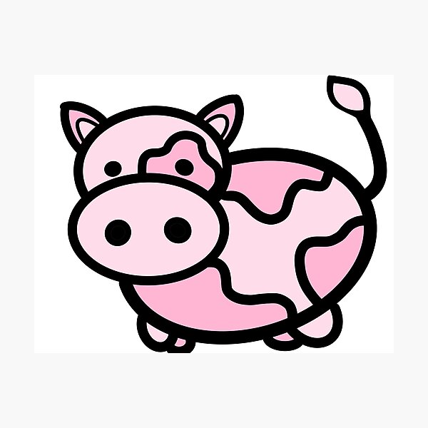 "Pink Strawberry Cow" Photographic Print by rubyrb Redbubble