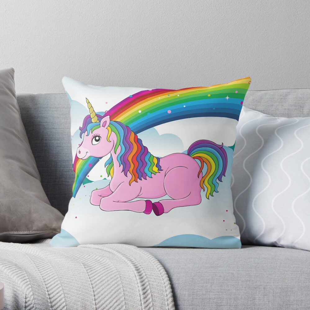 unicorn throw pillow