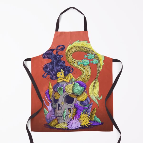 Item preview, Gold Mermaid on Skull designed and sold by Marta Tesoro.