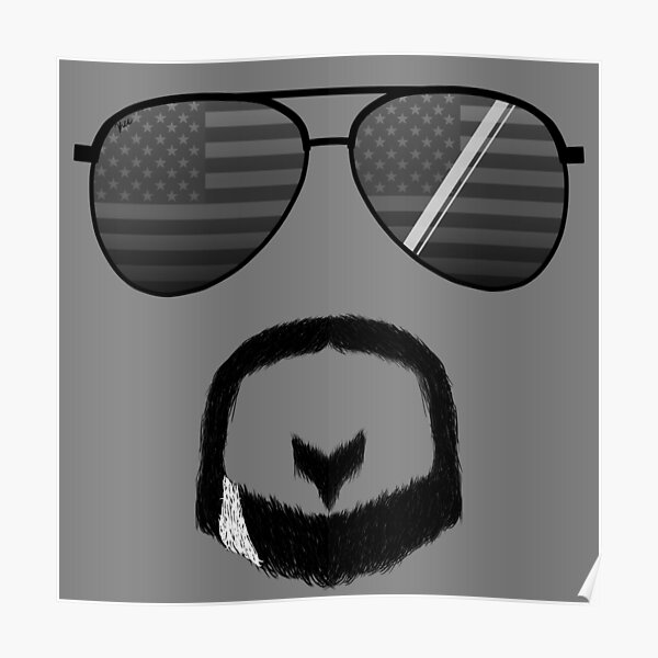 “Grayed American Flag Aviators and Goatee” Poster by IgniteWithin