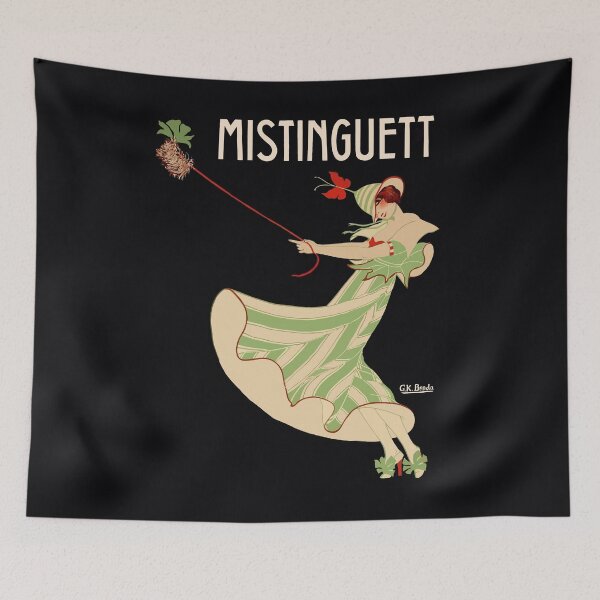 Item preview, 1913 Mistinguett Green Stripe by G.K. Benda Georges Kugelmann Benda designed and sold by digitalvintage.